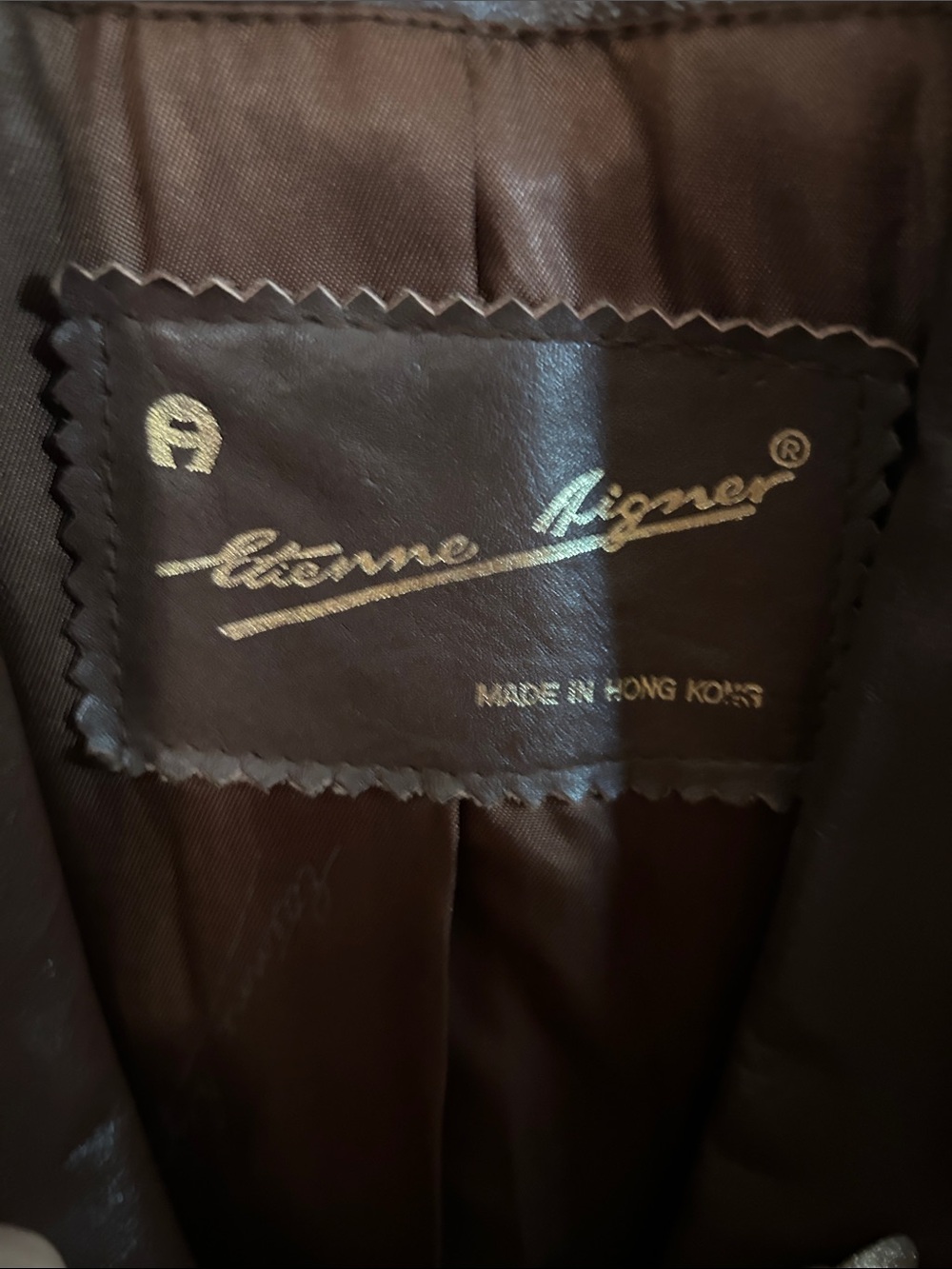 etienne aigner leather coat sz 12 - Picture 3 of 3
